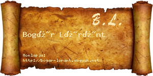 Bogár Lóránt névjegykártya