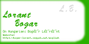 lorant bogar business card